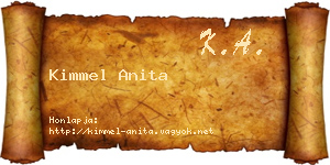 Kimmel Anita névjegykártya